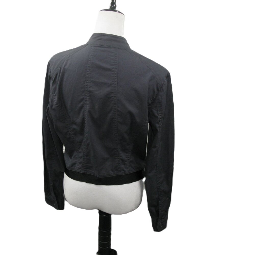 Cabi Charcoal Gray Cotton Zip Front Blazer Size Medium - Picture 4 of 5